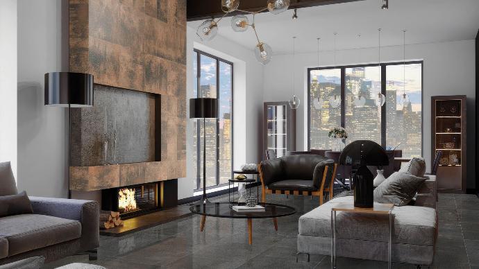 Cascade Copper  Metallic Porcelain Nova Tile  Stone