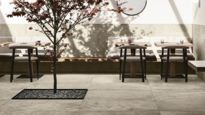 Permafrost Sand Stone 12x24 Matte Travertine Look Porcelain Nova Tile Stone