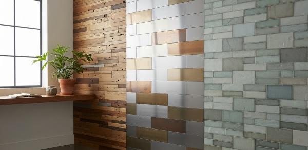 Multi-Pattern Subway Tile Wall
