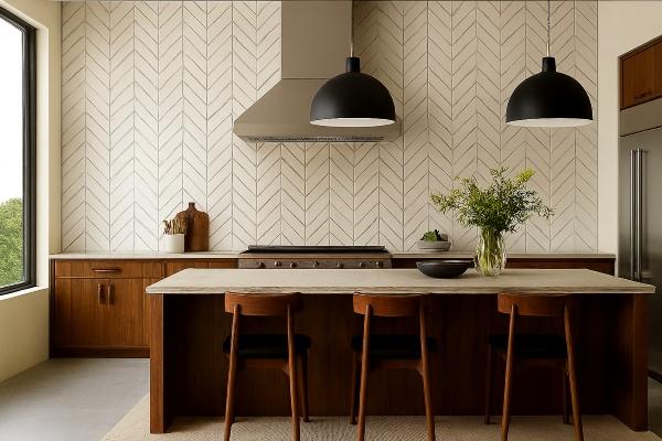 Chevon Arrangement Subway Tile
