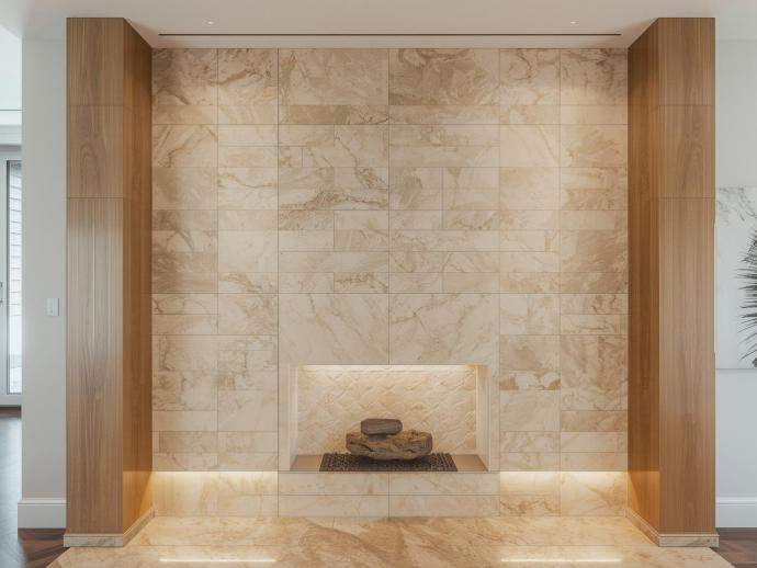 modern travertine subway tiles