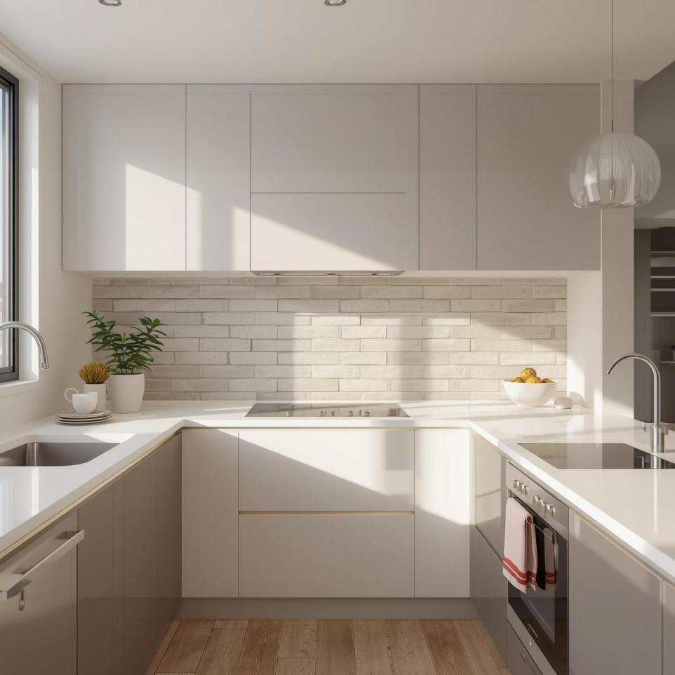 3D subway tiles wall for kitchen