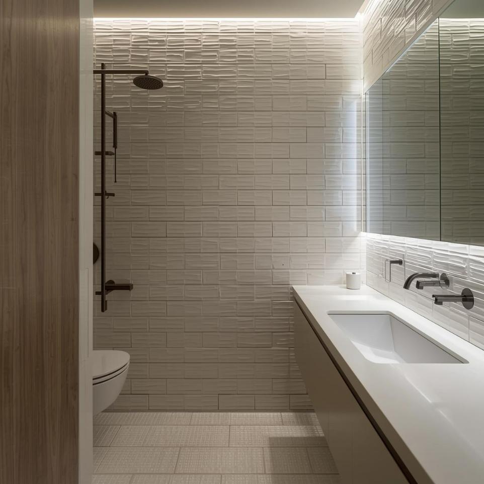 3D tiles wall for bathroom