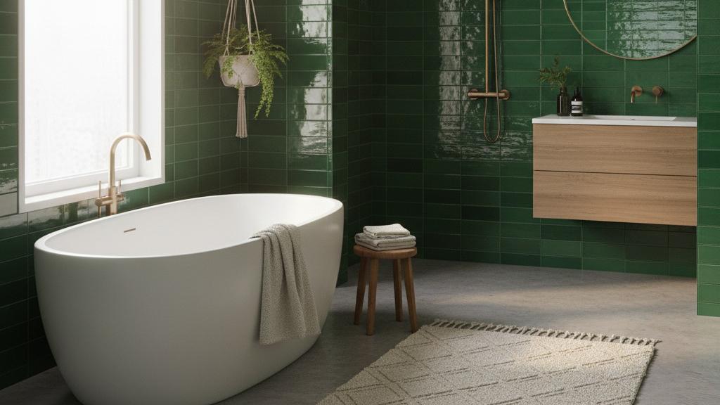 3x9 subway tile installed in a bathroom