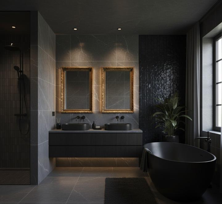 Textured and Dimensional Finish Subway Tiles Bathroom