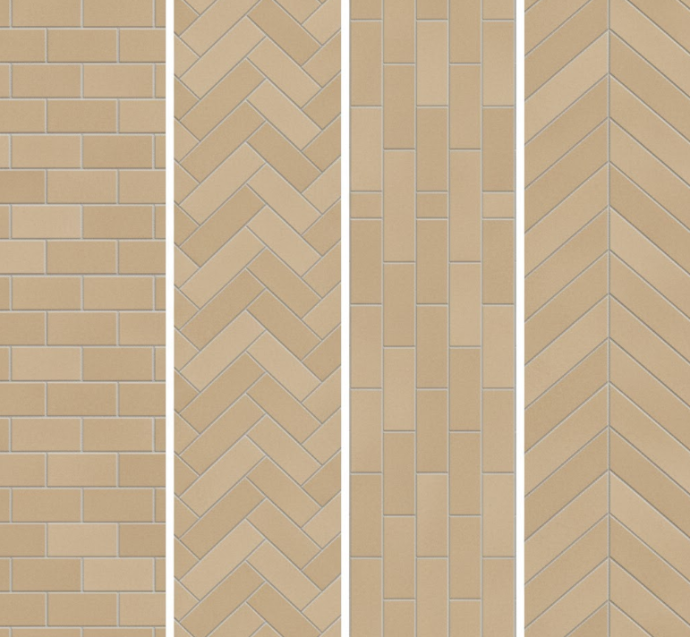 patterns for beige ceramic subway tiles