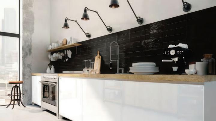porcelain subway tiles kitchen
