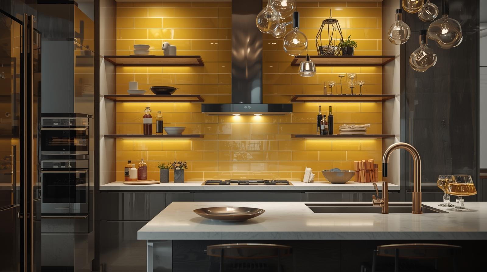 Yellow Sub Tile Yellow Subway Tile Kitchen Backsplash | Get A $1 Sample