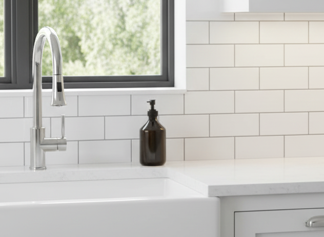 Standard 3x6 subway tile arrangement