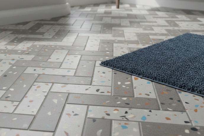 matte finish subway tile floor