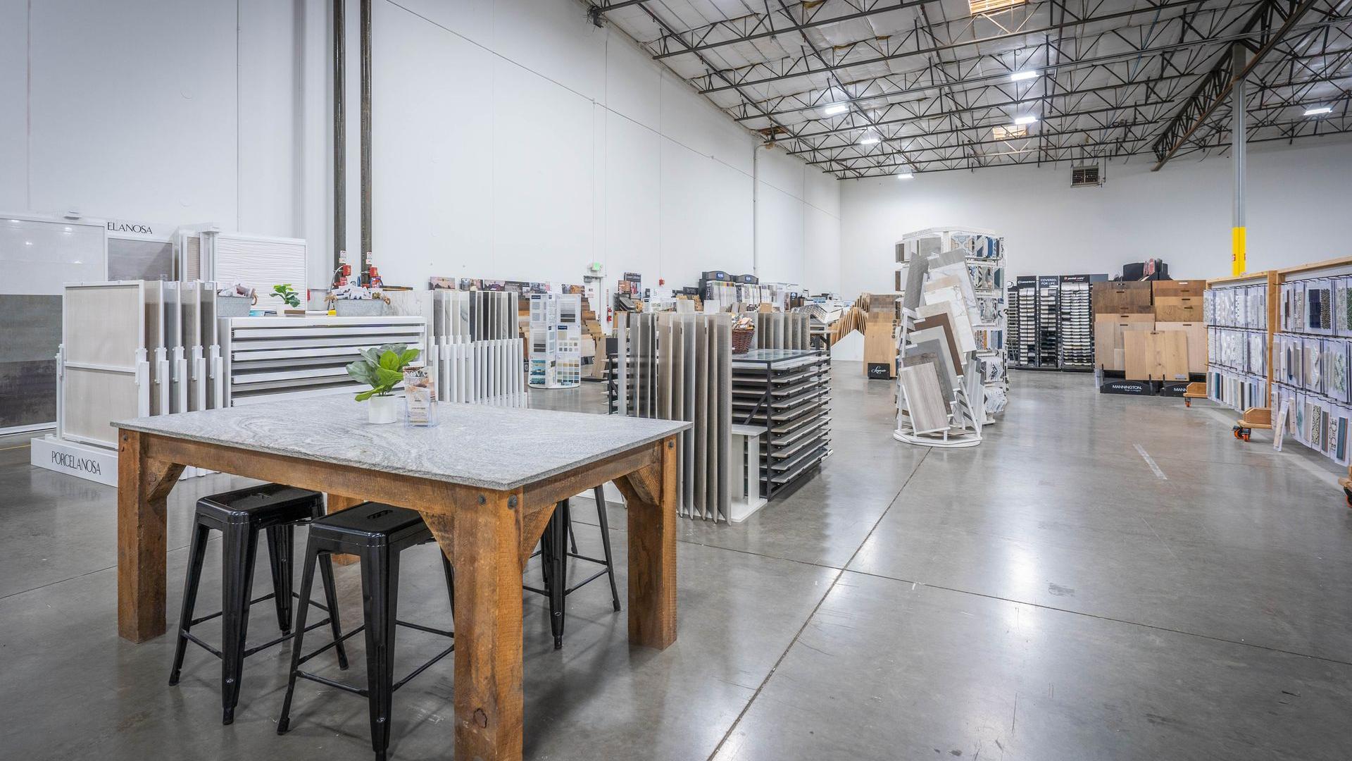 Nova Tile and Stone showroom interior with tile displays