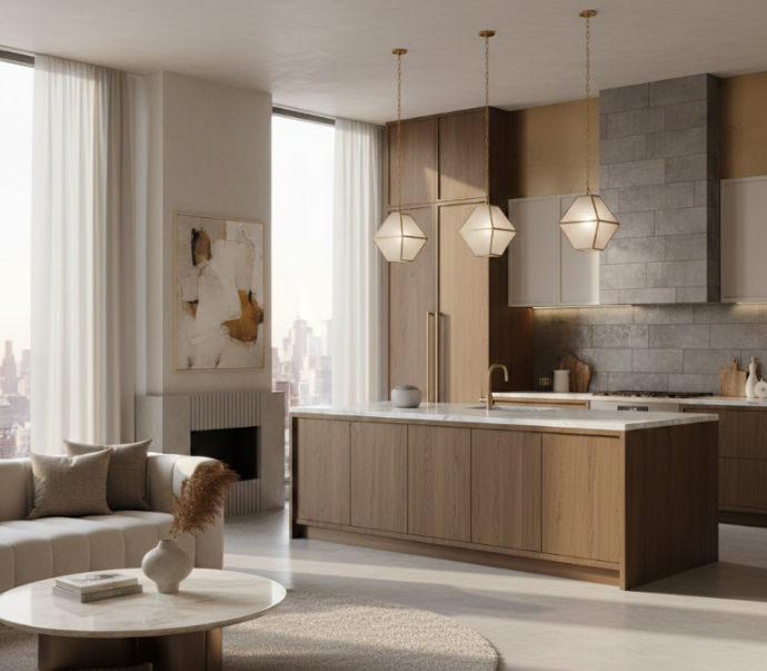 concrete look kitchen backsplash