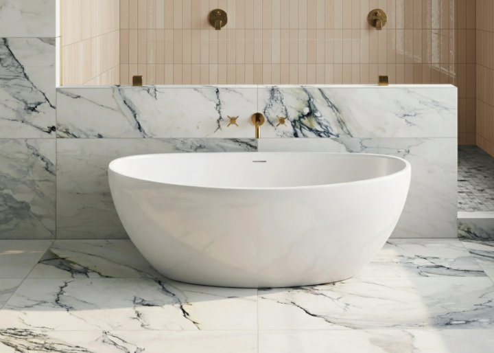 marble look subway tile for shower