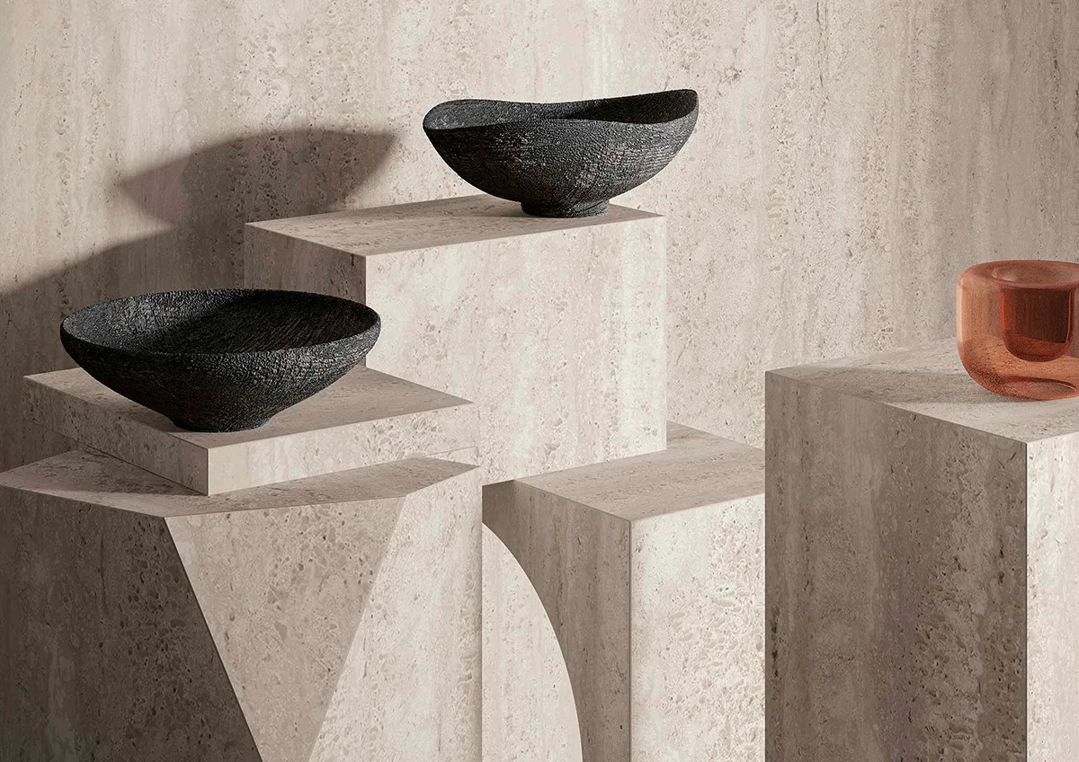 Travertino Chiaro Porcelain Slabs | Large Format Countertops