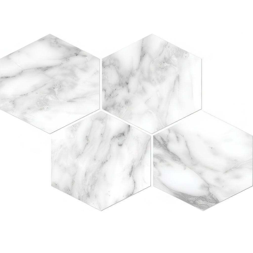 Arabescato inspired mozart marble look porcelain tile.