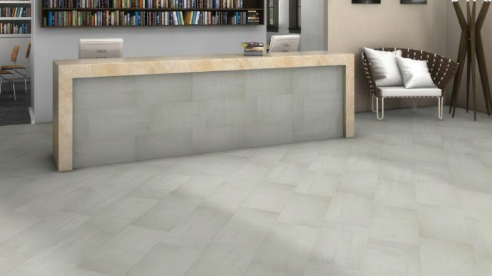 Gray porcelain tile flooring in modern office