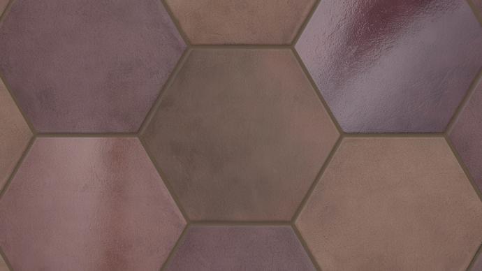 Perfection 7x8 hexagon matte procelain tile in rosso color
