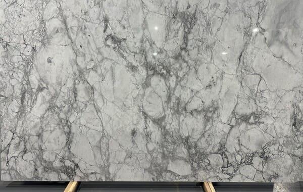 Super white dolomite slab at Nova Tile and Stone showromm
