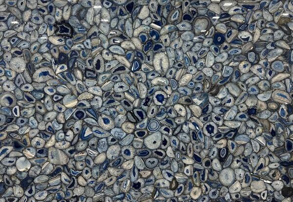 Blue agate semi-precious slab