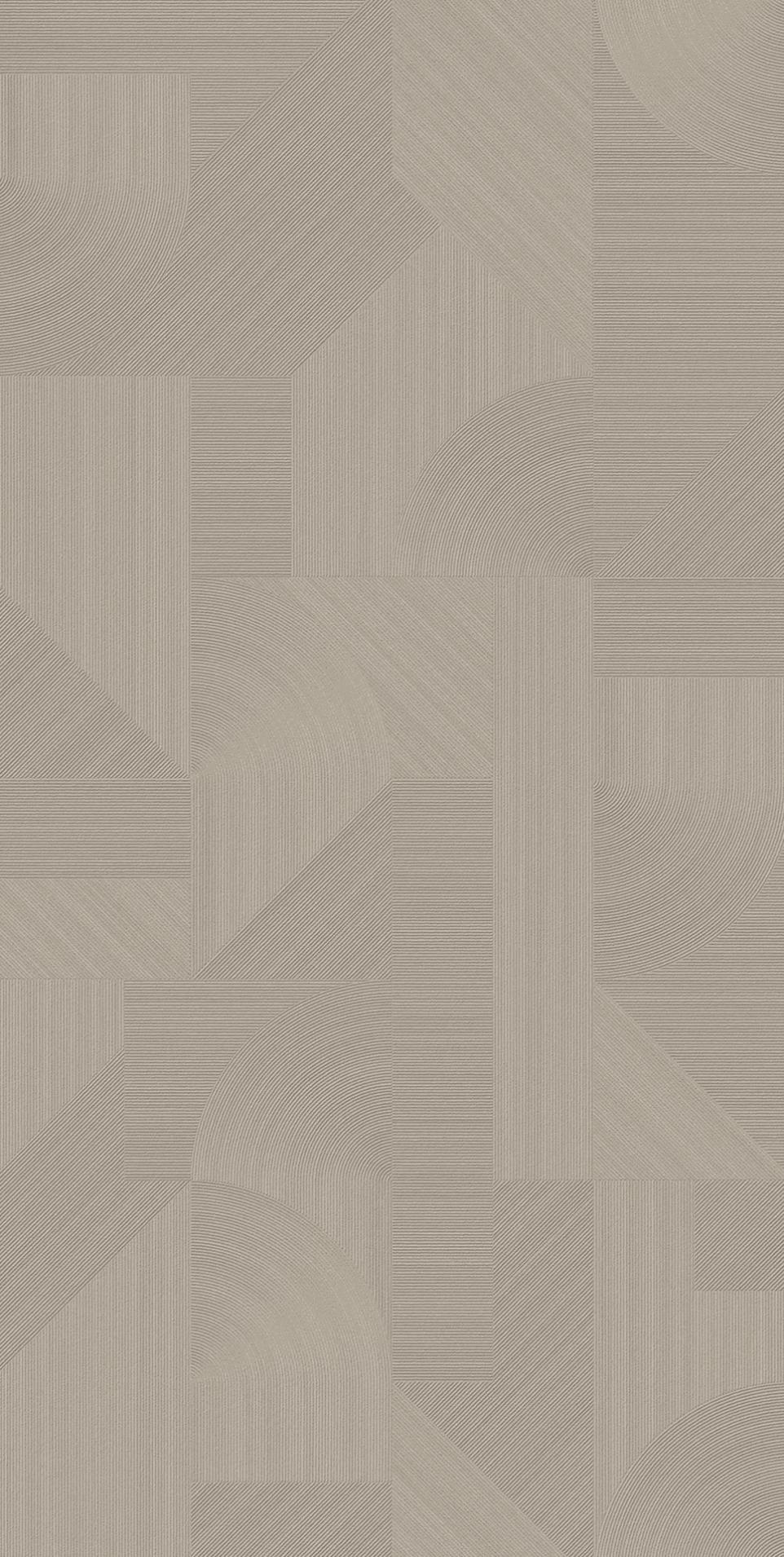 Full view of Ginza Doro porcelain slabs pattern showing warm beige geometric labyrinth design.