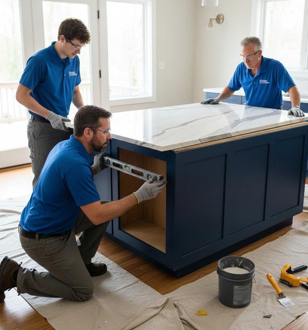 Installation of slab for countertop