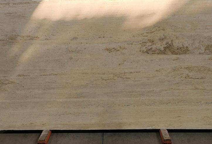 Natural beige travertine stone slab