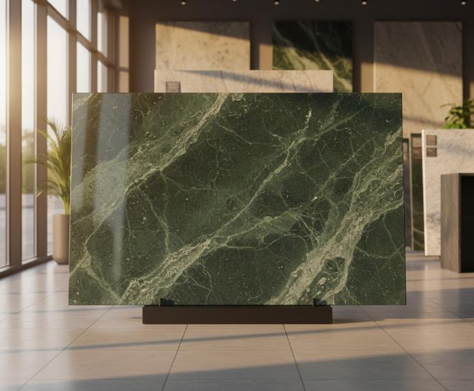 Polished green dolomite natural stone slab