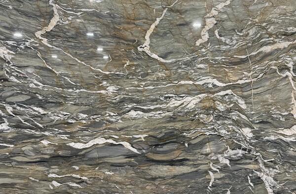 Fusion Quartzite Slab at Nova Tile and Stone showroom.
