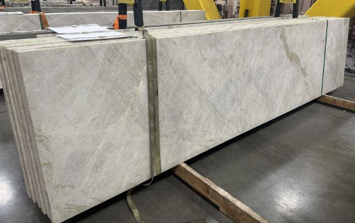 Taj Mahal quartzite pre-fab countertop A9BB honed finish