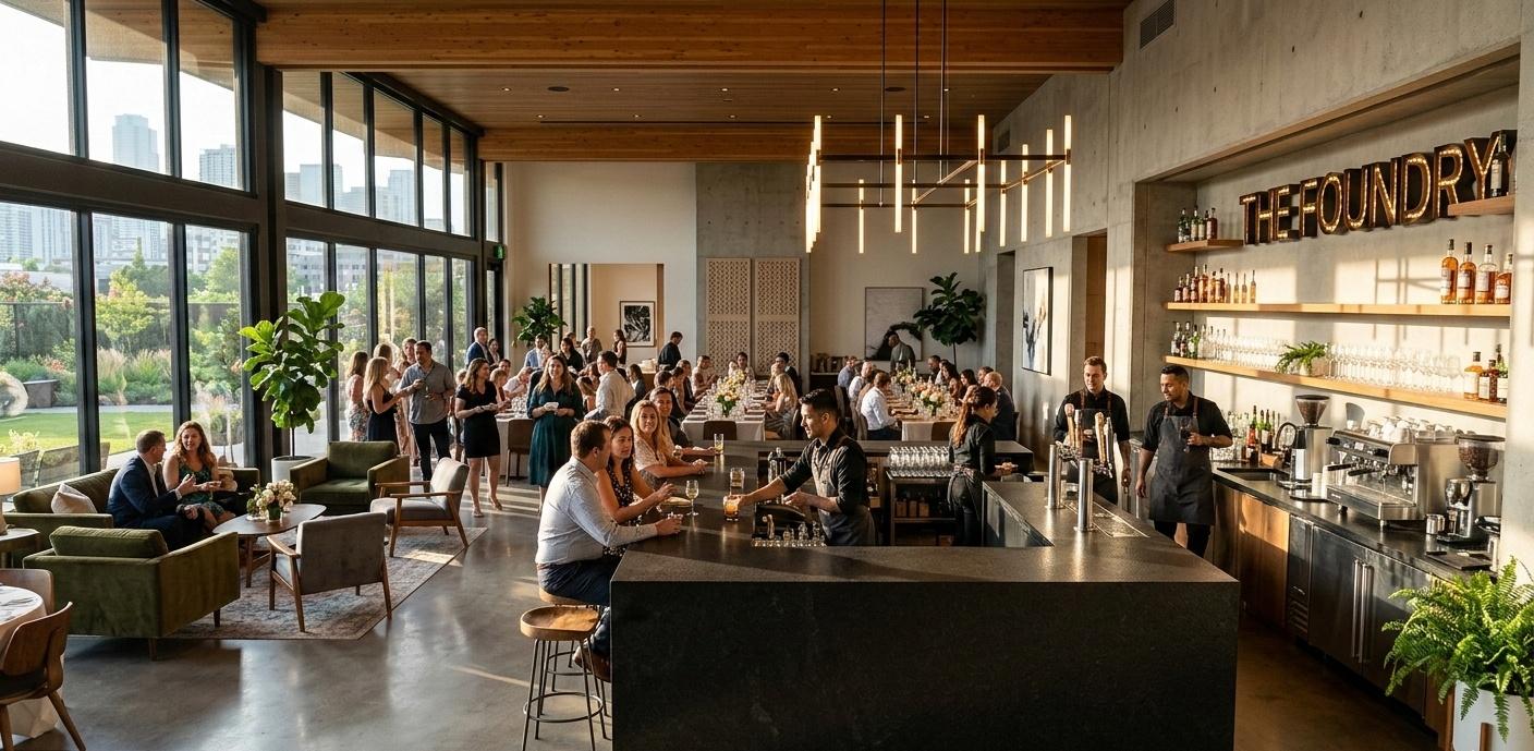 Function Hall with Absolute Black Leathered Granite