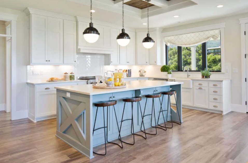 Modern, bright and airy kitchen.
