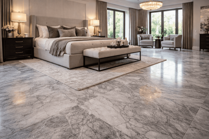 Luxury bedroom calacatta marble