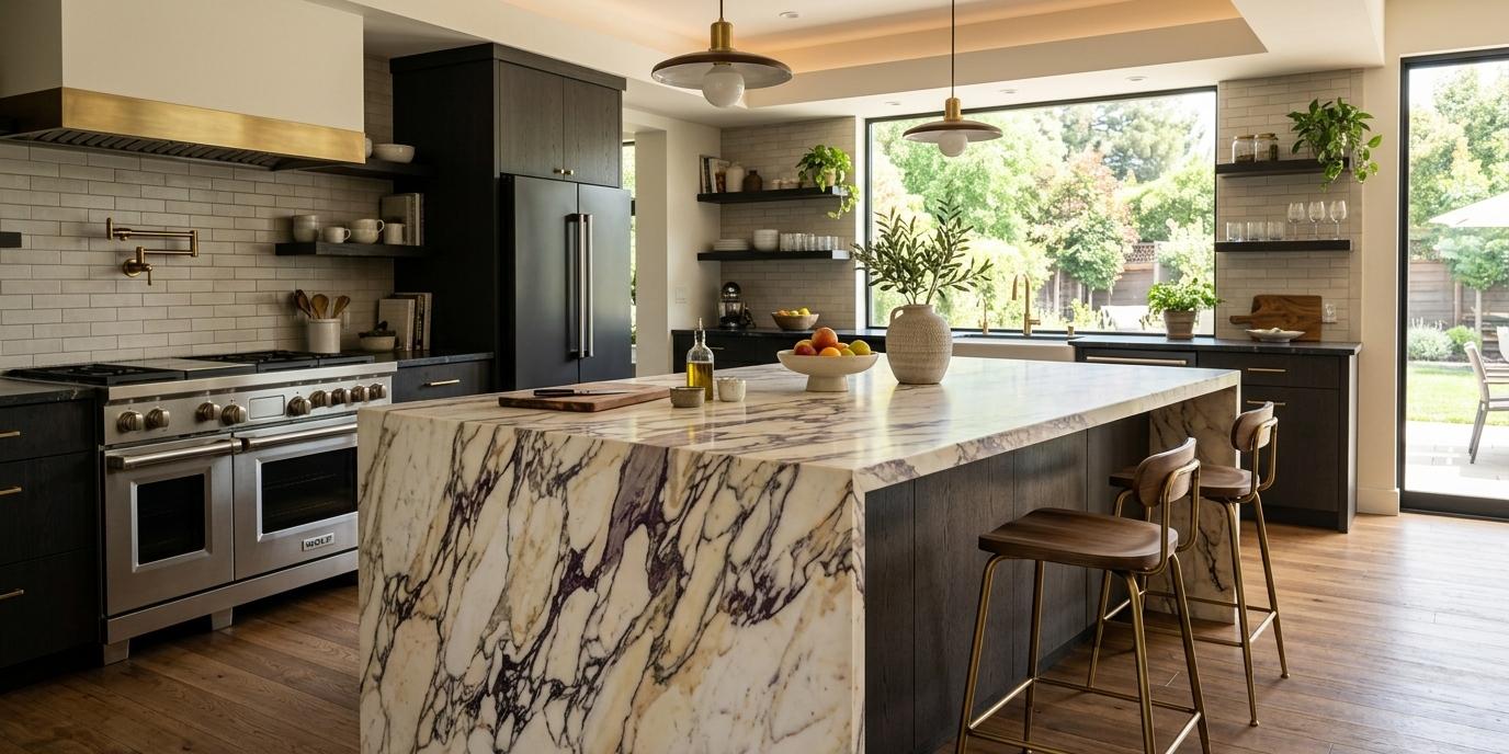 Honed Purple Calacatta Marble natural stone slab