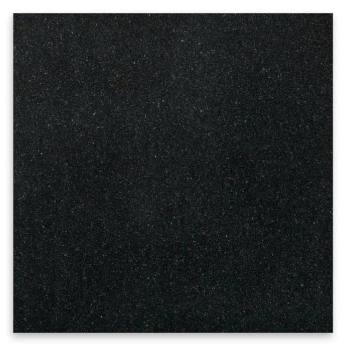 Polished Absolute Black granite slab with a deep black surface