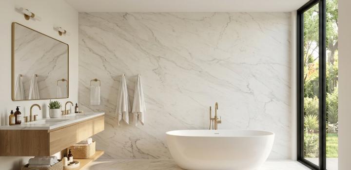 Bathroom wall marble slab
