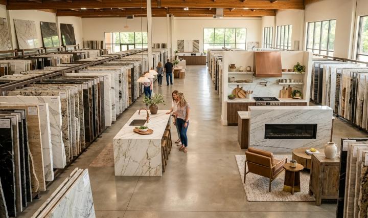 stone slab showroom display samples