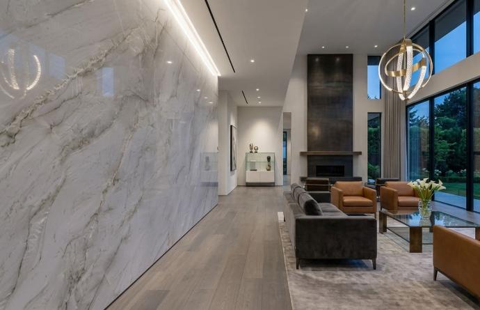 Mont blanc quartzite slab in living room