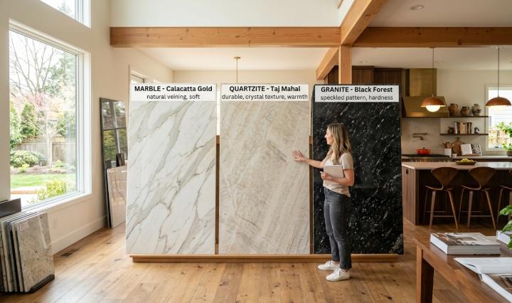 Comparing marble quartzite granite natura stone