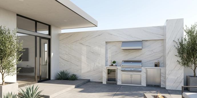 Quartzite mont blanc on patio