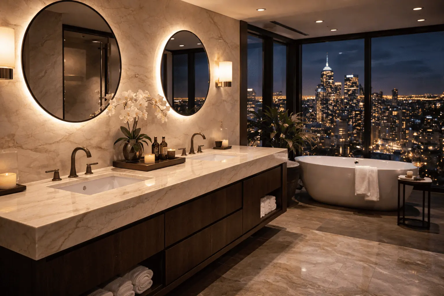 Taj mahal in modern bathroom