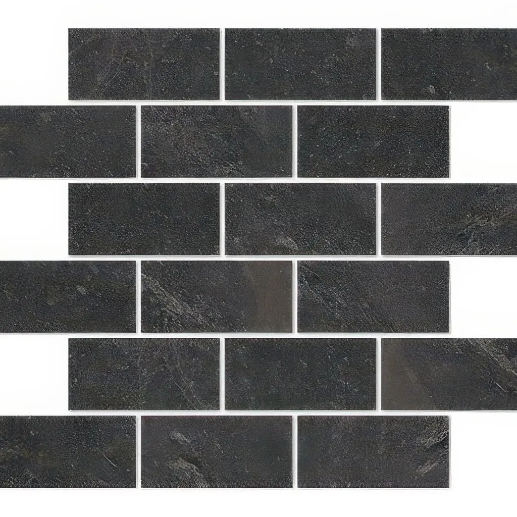 Contemporary Slate 2x4 Brick Natural Finish Slate Look Porcelain Mosaic Tile
