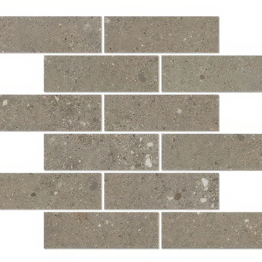 City Sidewalk 2x6 Brick Matte Cement Look Porcelain Mosaic Tile