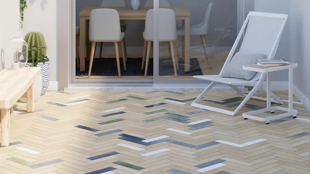 Aveline 3x11 Glossy Zellige Look Porcelain Subway Tile installed in a herringbone-style