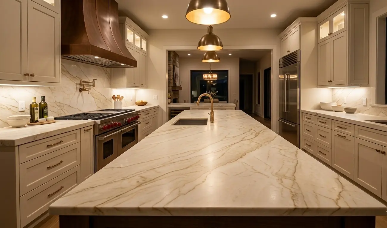 Taj mahal quartzite countertop