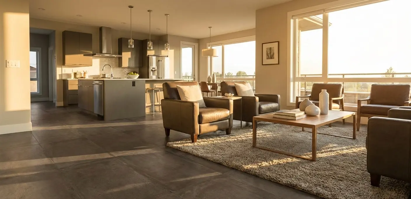 Subway tile colors and surface finishes in a modern interior design