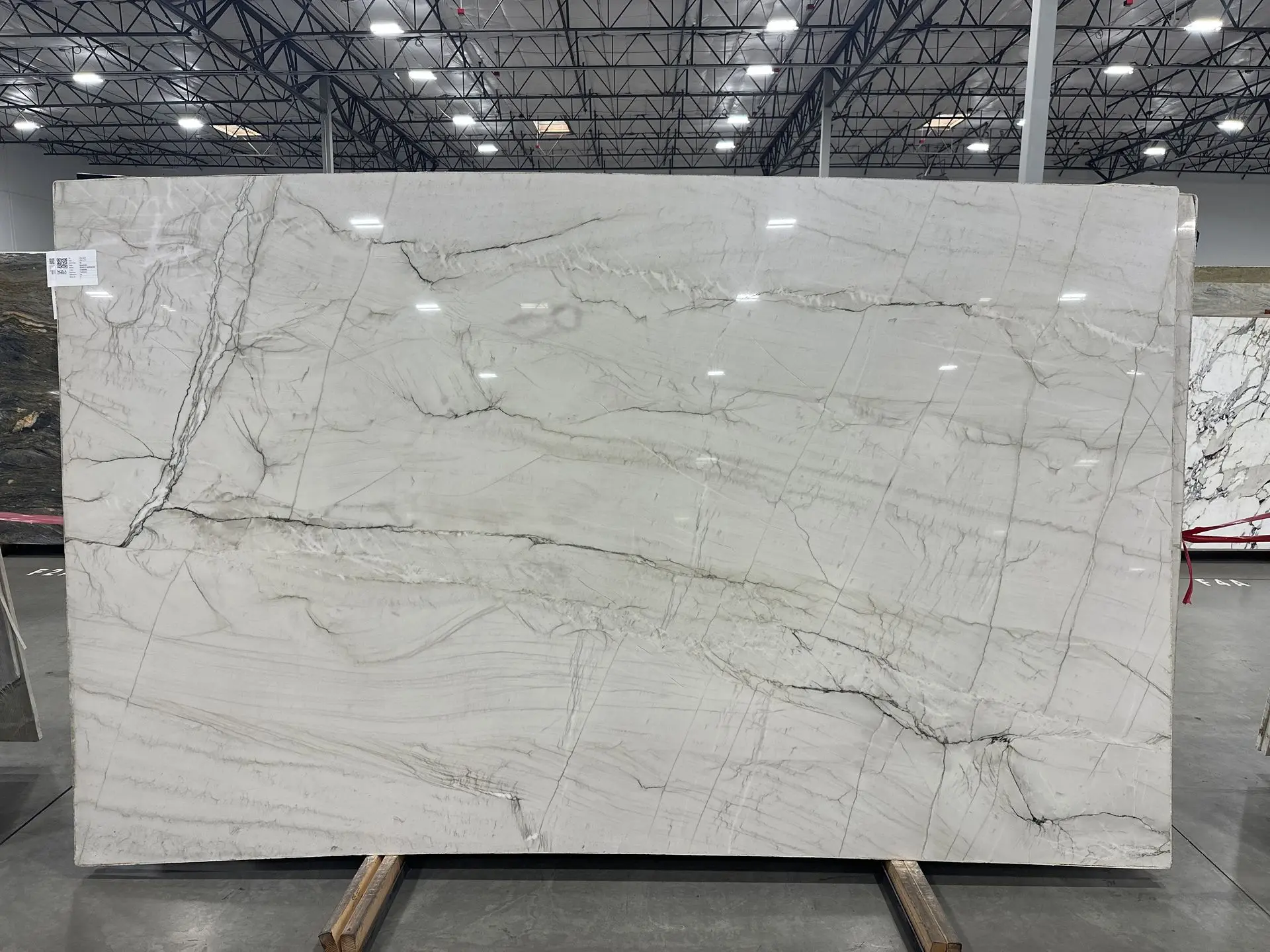 Honed Zermatt quartzite slab with soft gray linear veining, available at Nova Tile and Stone in Fernley, NV