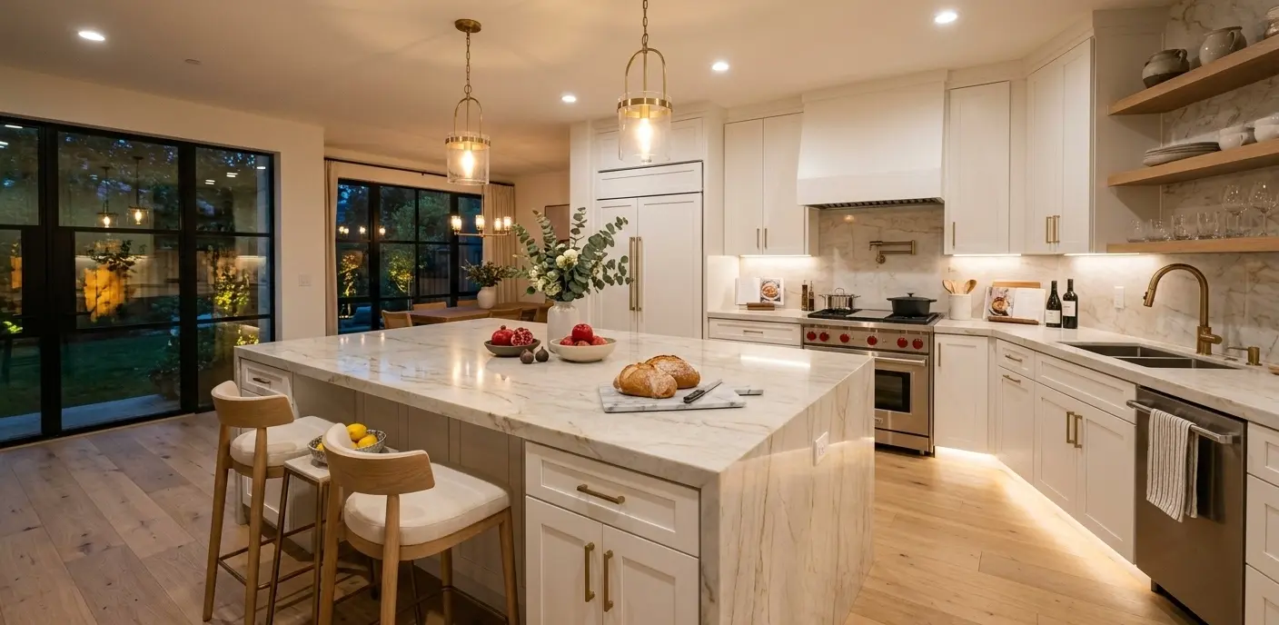 Taj mahal countertop in modern kitchen