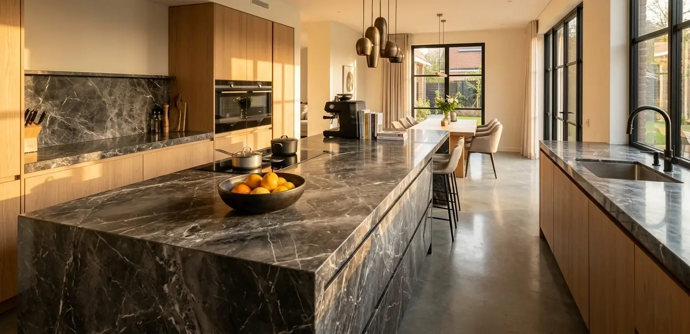 Smoky Gray Marble polished natural stone slab