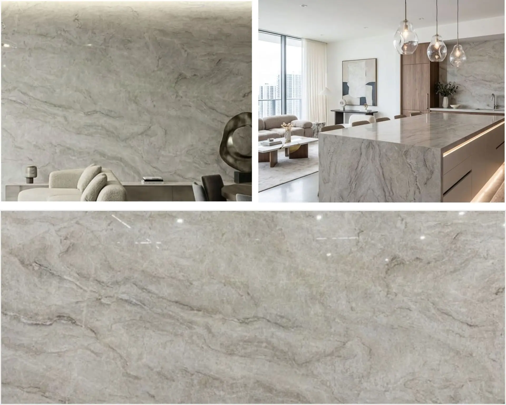 Quartzite, Taj Mahal slab at Nova Tile and Stone Reno showroom