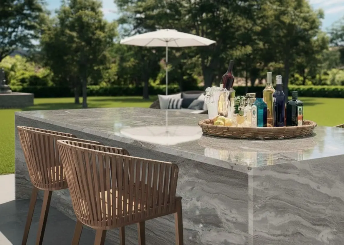 Dolomite outdoor kitchen countertop slab